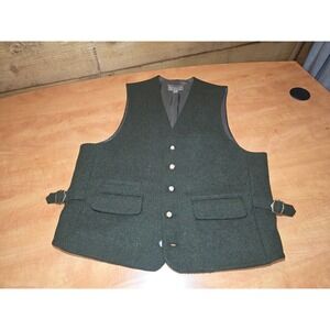 Vintage Structure wool-blend lined vest."Le Collezioni" line. Dark Green. Size M